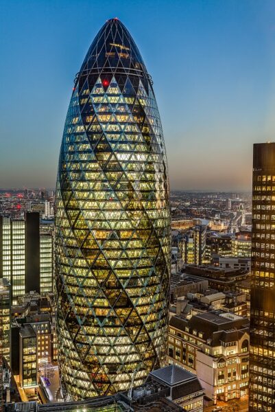 99 Bishopsgate view at night