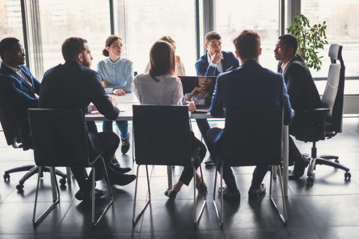 team of people in meeting room