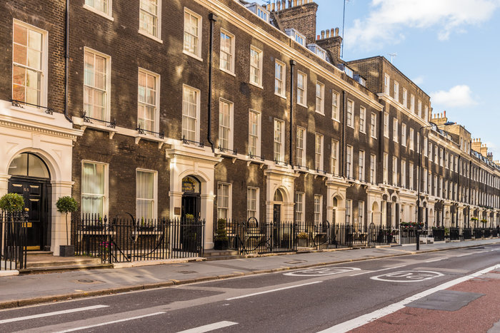 A view of a street in Fitzrovia