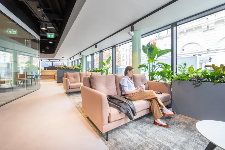 office workers enjoying space in Landmark kings cross